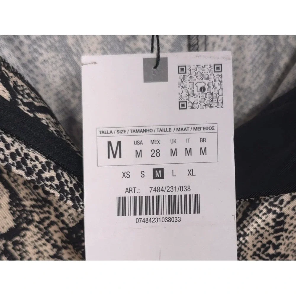 ZARA New Trousers Pants MEDIUM Snake Print Flared Boot HighRise Flowing 7484/231